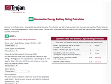 Tablet Screenshot of batterysizingcalculator.com